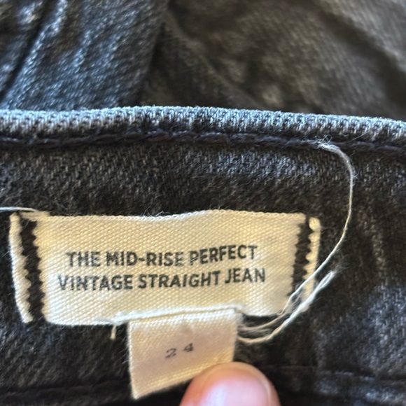 Madewell Black Mid Rise Vintage Straight Jean Women’s size 24 - Picture 4 of 5